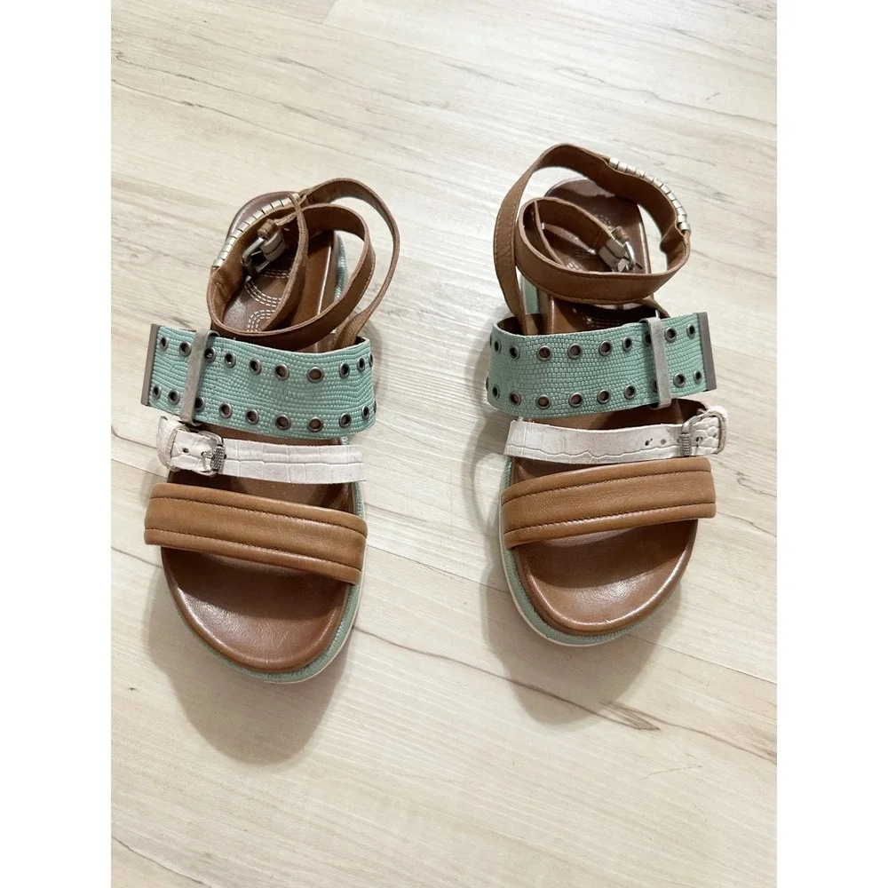 MJUS Ankle Strap Leather Platform Sandals Size 39EU/ 9US‎